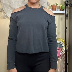 Could Shoulder cutout sweatshirt